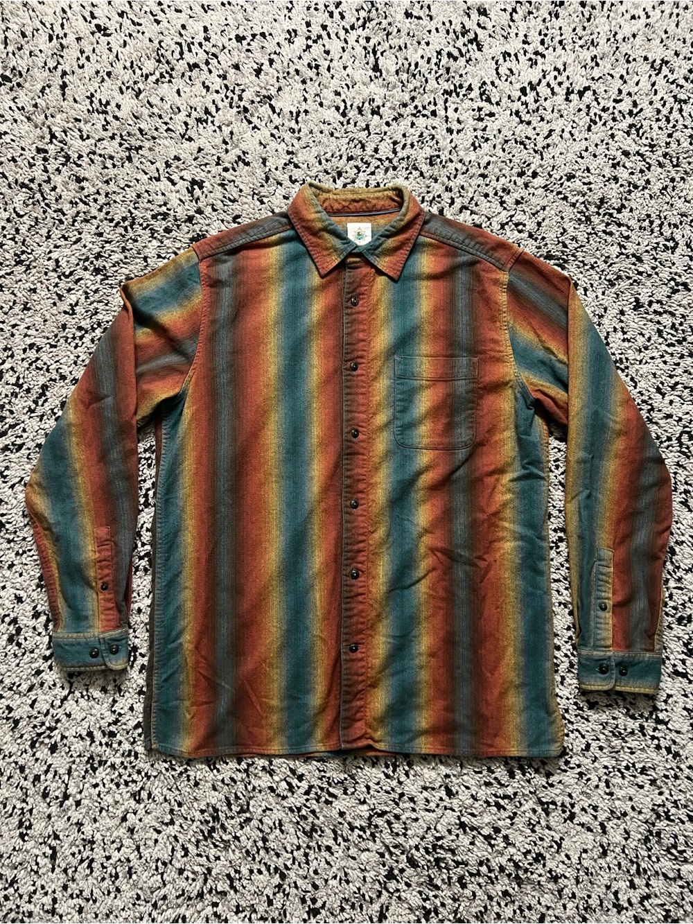 The Territory Ahead Flannel Shirt Multicolor Ombré Stripe Men’s Large Tall LT